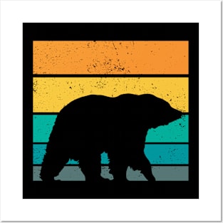 Retro Grizzly Bear - Grizzly Bear Posters and Art